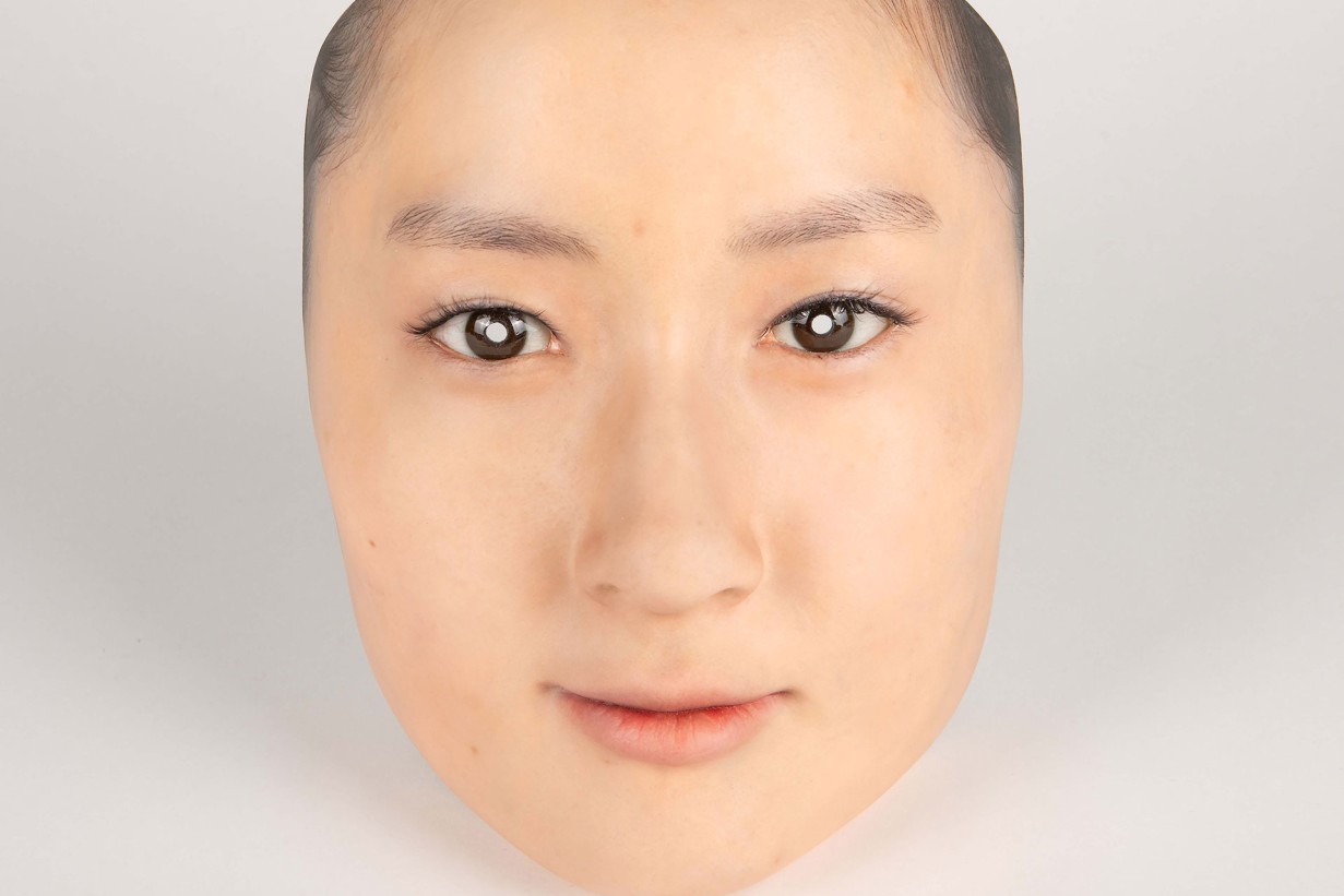 Mask of a female read face plastic