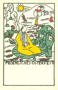 Oskar Kokoschka, POSTKARTE Nr. 157 „Froehliches Osterfest“