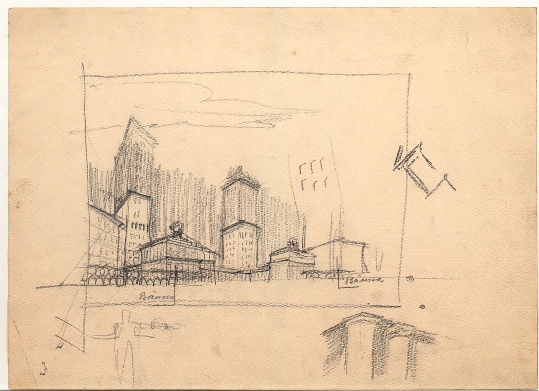 <BODY><div>Adolf Loos, Sketch of proposed development concept for the Gartenbau property, Vienna’s 1st district, Parkring, oblique sketch, 1917 </div><div>Tracing paper, pencil </div><div>© ALBERTINA, Vienna</div><div> </div></BODY>