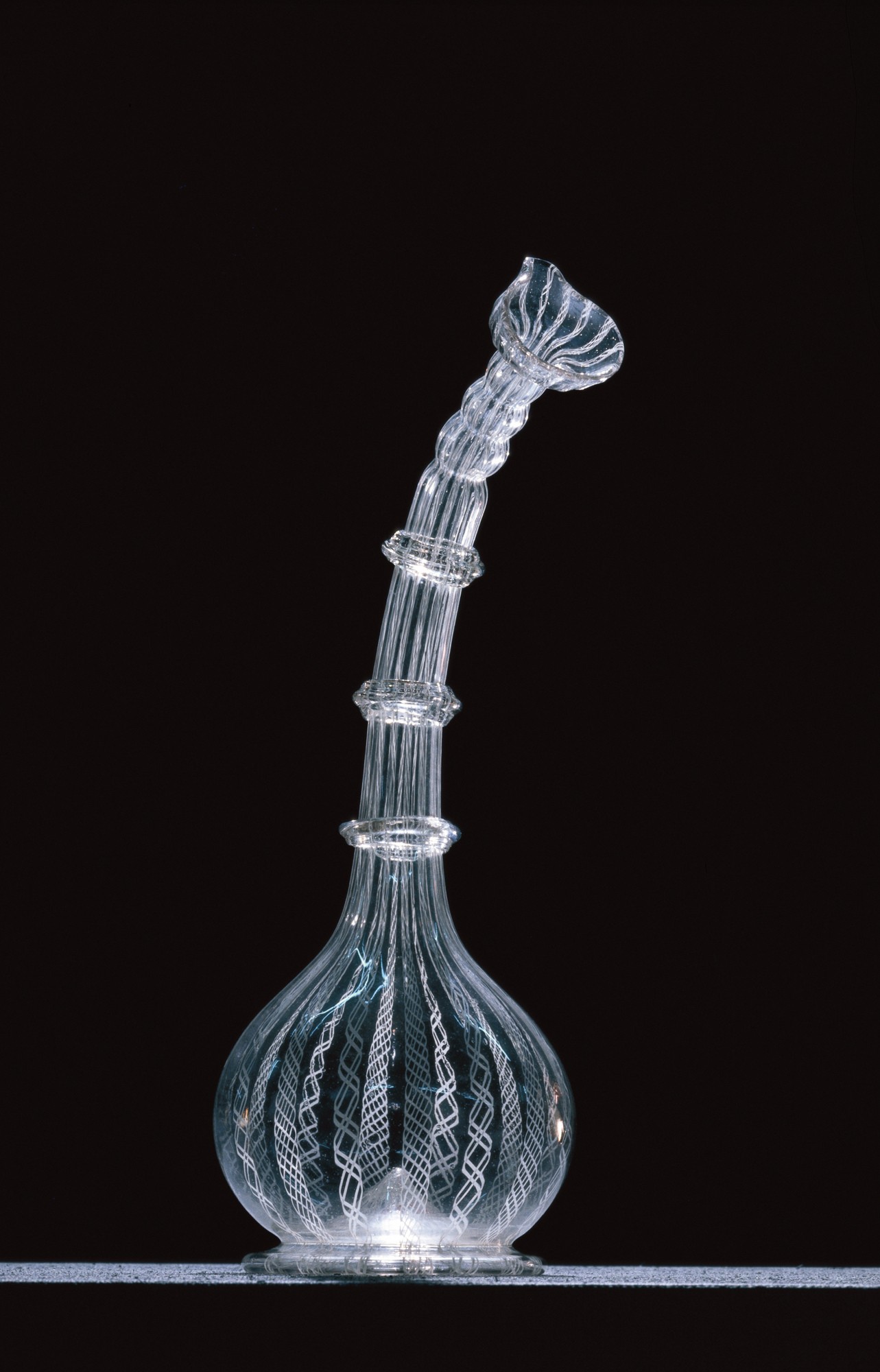 <BODY><div>KUTTROLF</div><div>Manufacture: Venice or Imperial Glass Factory, Innsbruck, ca. 1580</div><div>Colorless glass, with white threaded pattern</div><div>KHM 317 / 1940</div></BODY>